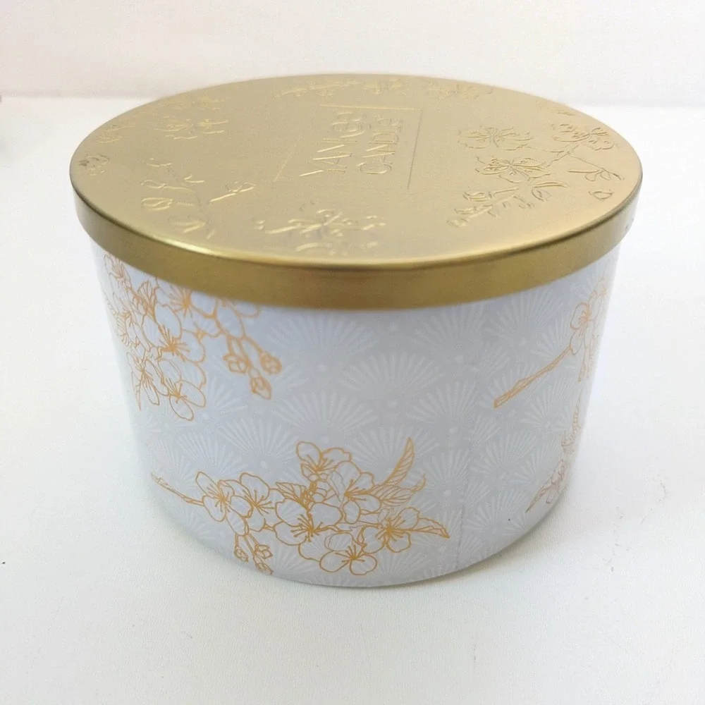 Yankee Candle Sakura Blossom Festival 3 Wick 18oz Cherry Blossom Gold Lid NEW